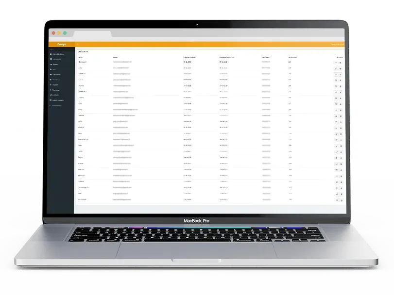 Application site web interactif